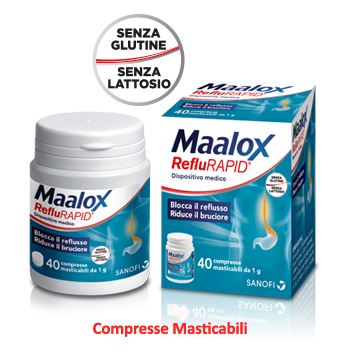 Maalox RefluRapid Integratore Reflusso e Bruciore Compresse